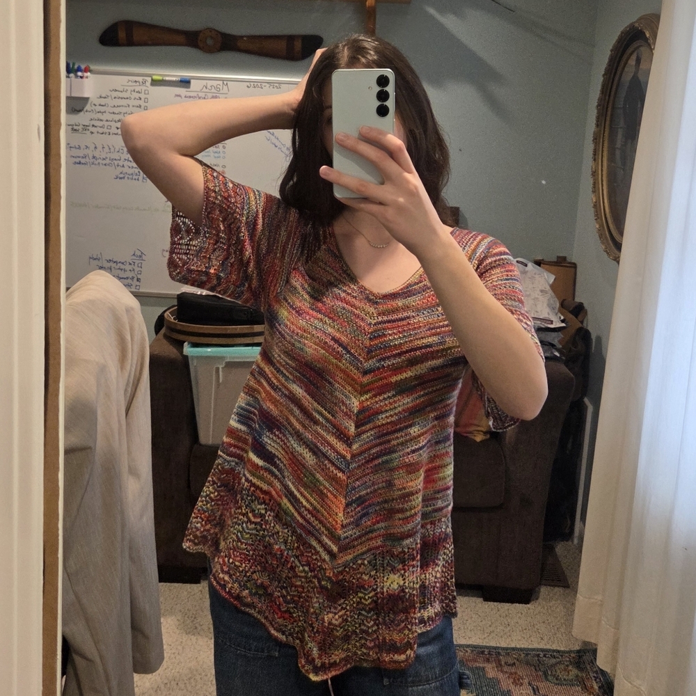 Colorful Knit Short Sleeve Top | S/M